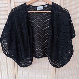 Avenue Black Chevron Lace Poncho